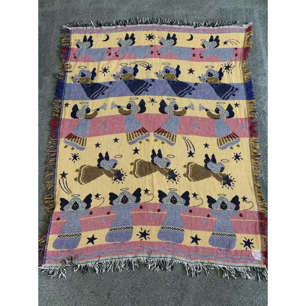 Crown Crafts Flying Angels Stars Halo's Woven Throw blanket 45
